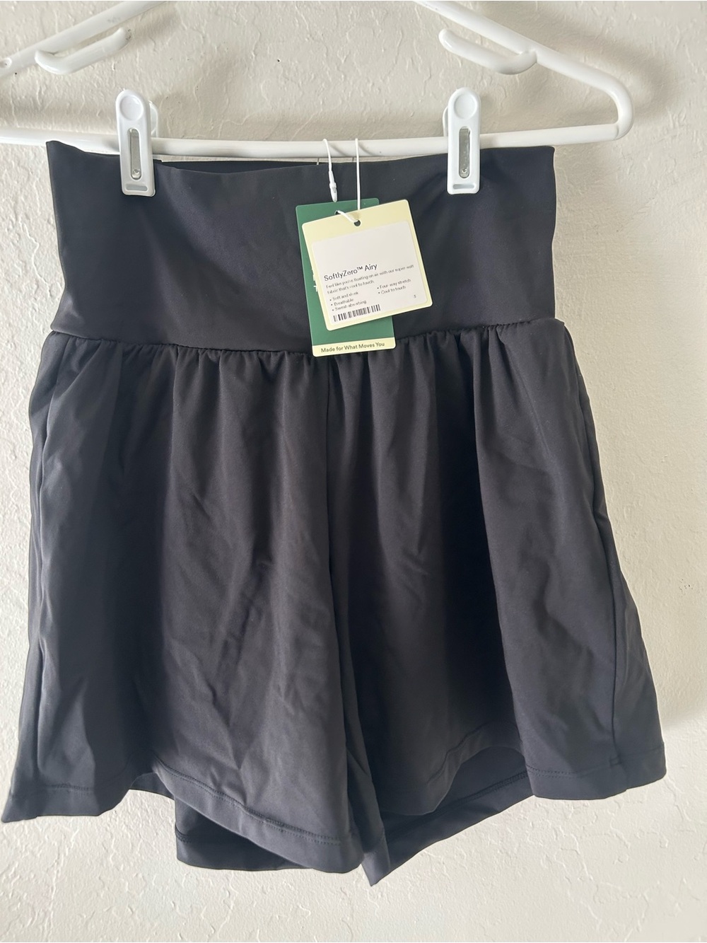 Black Athletic Shorts with Wide Waistband